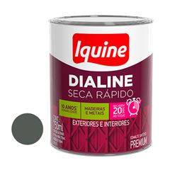 Tinta Esmaltada Alto Brilho 750ml Dialine Seca Rápido Grafite Escuro IQUINE / REF. 63201083