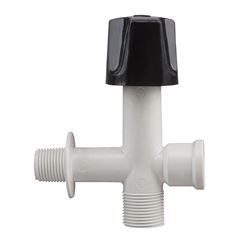 Registro em Polipropileno 1/2 para Máquina de Lavar Branco e Preto REBOUÇAS / REF. 1392