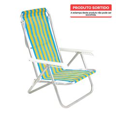 Cadeira em Alumínio para Praia Alta Dobrável Sortida BEL / REF. 7255