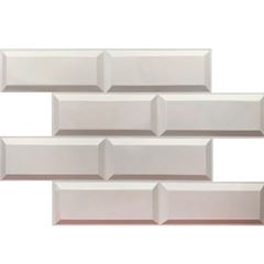 Painel 3D 50X50cm Tijolinho com 8 Peças Branco MEBUKI / REF. 10400722