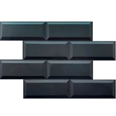 Painel 3D 50X50cm Tijolinho com 8 Peças Preto MEBUKI / REF. 10400723