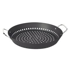 Panela Grelha Perfurada 30cm Alumínio Anodizado para Churrasco TRAMONTINA / REF. 20889/030