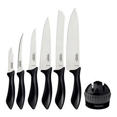 Kit Faca 7 Peças em Aço Inox Affilata Preta TRAMONTINA / REF. 23699/0960