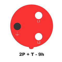 Tomada de Embutir Industrial 2P+T 32A 380-415V 9H IP44 TRAMONTINA / REF. 56255237