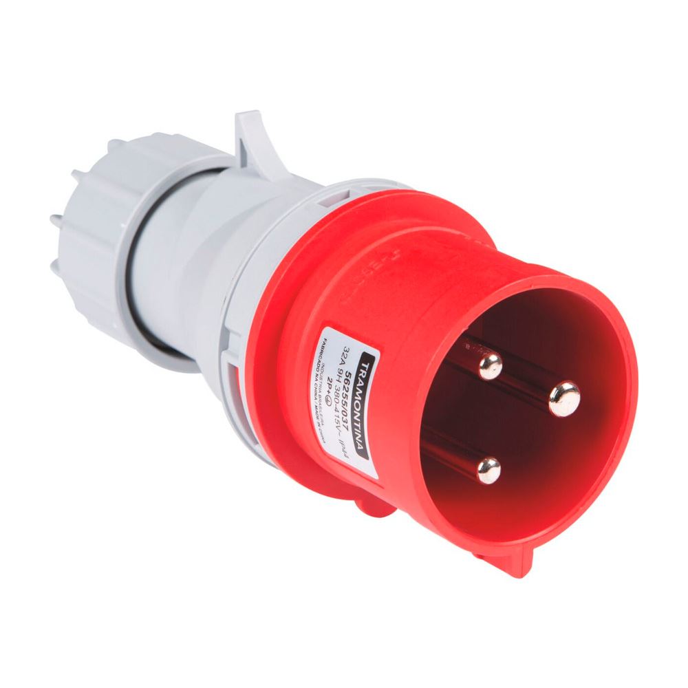 Plug Móvel Industrial Macho 2P+T 32A 380-415V 9H IP44 TRAMONTINA / REF