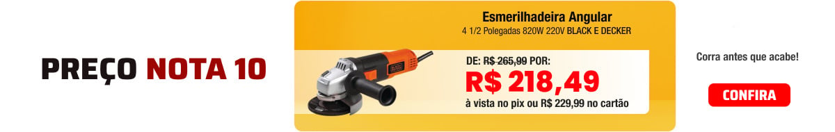 Esmerilhadeira Angular 4 1/2 Polegadas 820W 220V BLACK E DECKER