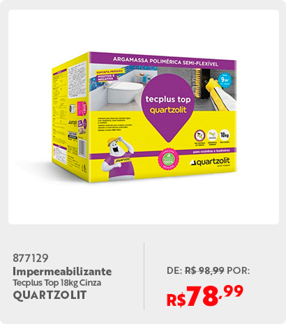 877129	Impermeabilizante Tecplus Top 18kg Cinza QUARTZOLIT PE