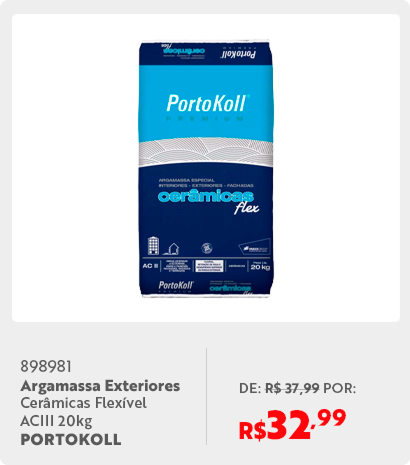 898981 Argamassa Exteriores Cerâmicas Flexível ACII 20kg PORTOKOLL PE/AL