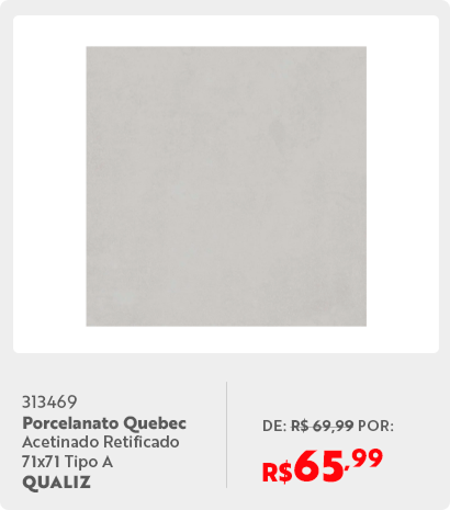 313469 Porcelanato Quebec Gray QL71001 Acetinado Retificado 71x71 Tipo A QUALIZ PE