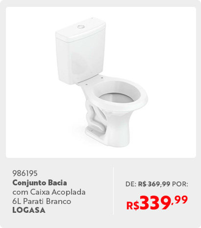 986195 - Conjunto Bacia com Caixa Acoplada 6L Parati Branco LOGASA PE