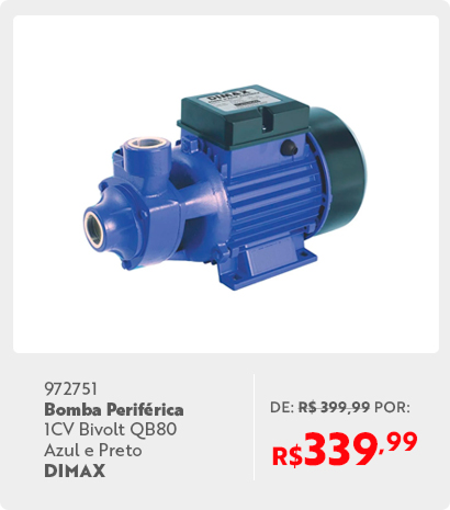 972751	Bomba Periférica 1CV Bivolt QB80 Azul e Preto DIMAX TODOS