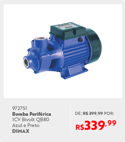 972751	Bomba Periférica 1CV Bivolt QB80 Azul e Preto DIMAX TODOS