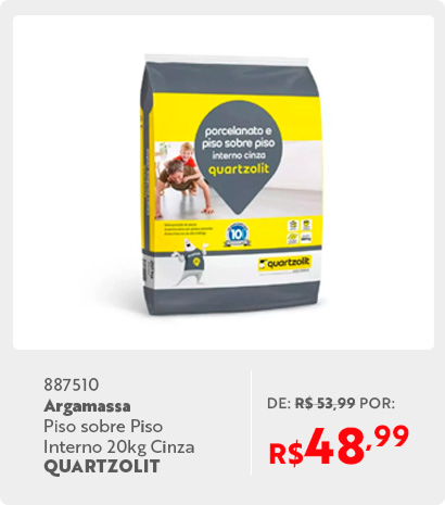 887510 - Argamassa Piso sobre Piso Interno 20kg Cinza QUARTZOLIT PE