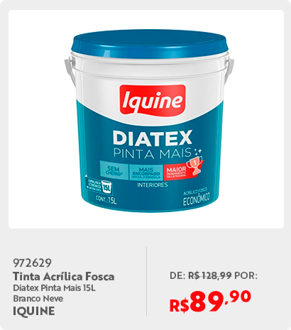 972629	Tinta Acrílica Fosca Diatex Pinta Mais 15L Branco Neve IQUINE PE