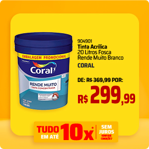 Tinta Acrílica 20 Litros Fosca Rende Muito Branco  CORAL