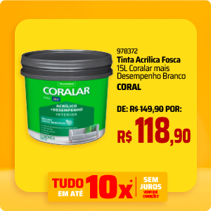 Tinta Acrílica Fosca 15L Coralar mais Desempenho Branco CORAL 