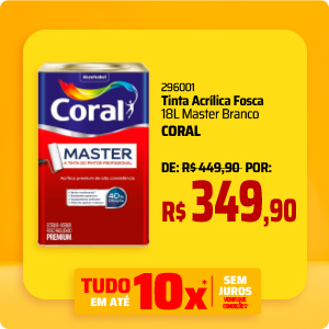 Tinta Acrílica Fosca 18L Master Branco CORAL