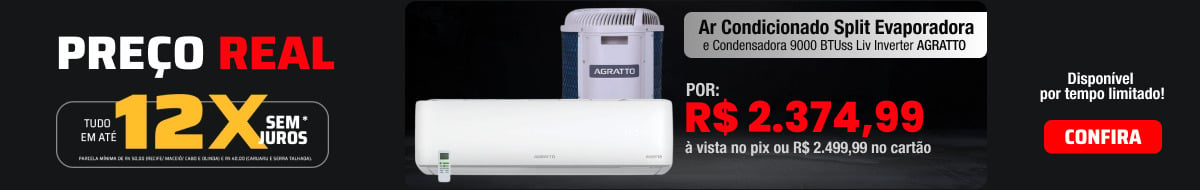 Ar Condicionado 9000 BTUss Liv Inverter Top AGRATTO