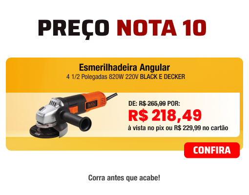 Esmerilhadeira Angular 4 1/2 Polegadas 820W 220V BLACK E DECKER